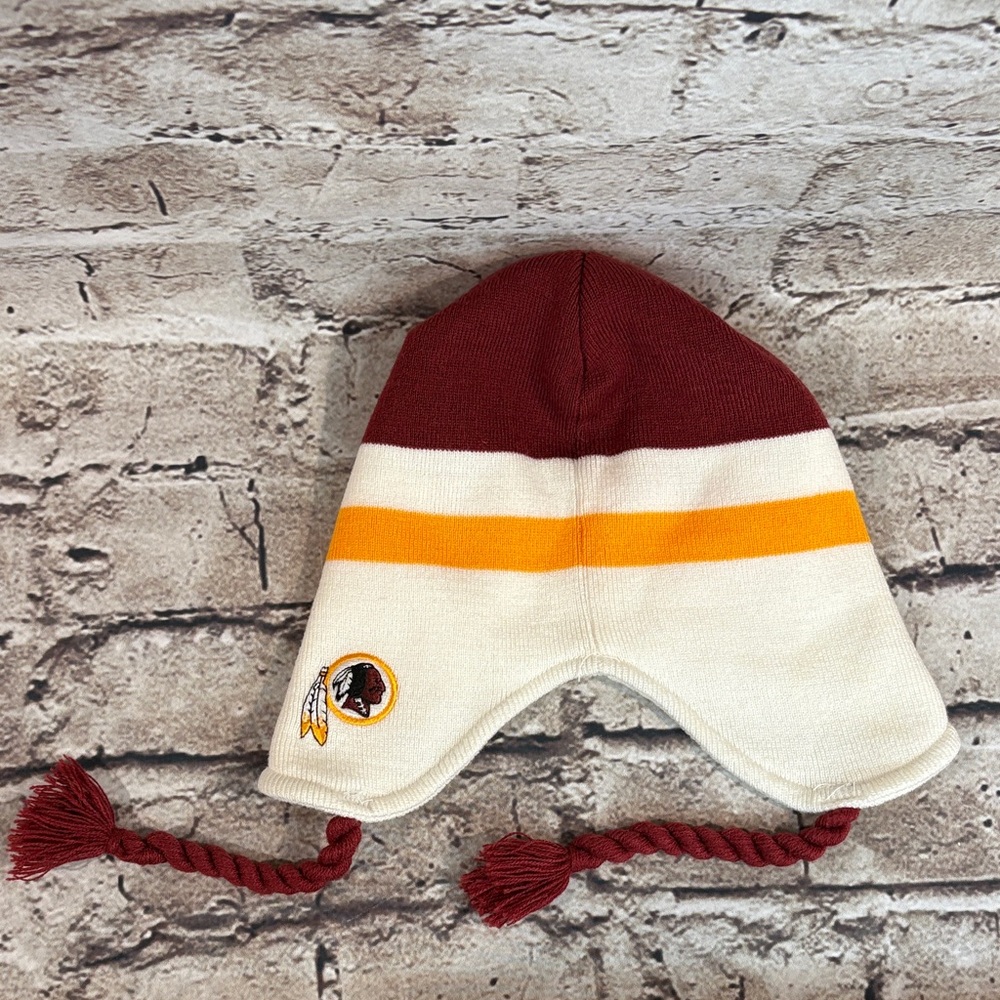Vintage- NFL Washington Redskins Knit Hat with Ear Flaps - Picture 1 of 9